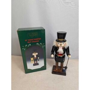 Holiday Treasures 12 Inch Hand Painted Nutcracker Chimney Sweep Black Jacket